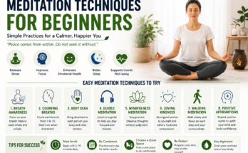 Meditation Techniques for Beginners ## Introduction When I first heard about meditation, I believed it was something only experienced yoga teachers or spiritual people practiced. I thought it would be difficult to sit quietly for a long time without getting distracted. Because my daily routine was always busy, I never imagined meditation could become part of my life. Eventually I decided to give it a try, and that simple decision completely changed the way I looked at mental health and relaxation. The first few sessions were not perfect. My mind wandered constantly, and I found it difficult to stay focused. Instead of giving up, I kept practicing for a few minutes every day. Slowly I noticed positive changes. I felt calmer during stressful situations, my concentration improved, and I became more patient in my daily life. In this article, I want to share the meditation techniques that helped me as a beginner. These methods are simple, practical, and suitable for anyone who wants to experience the benefits of meditation without making it complicated. ## Why I Started Meditating Like many people, I often felt overwhelmed by work, personal responsibilities, and constant notifications from my phone. My mind always seemed busy, even when I wanted to relax. I wanted a healthy habit that could help me slow down and enjoy the present moment. Meditation became that habit. What surprised me most was that I did not need expensive equipment or a special place. All I needed was a few quiet minutes and the willingness to practice consistently. ## Benefits I Have Experienced After practicing meditation regularly, I noticed many positive changes. I became better at managing stress. My focus improved while working and studying. I felt calmer during challenging situations. I slept more peacefully at night. I also became more aware of my thoughts instead of reacting to every emotion immediately. These improvements happened gradually, but they encouraged me to continue practicing every day. ## Finding a Quiet Space One of the first things I learned was the importance of choosing a peaceful environment. I usually sit in a quiet corner of my home where I am less likely to be interrupted. The room does not need to be completely silent. The goal is simply to find a place where I can relax and focus without unnecessary distractions. ## Sitting Comfortably Many beginners believe meditation requires sitting in a complicated position. From my experience, comfort is much more important. Sometimes I sit on a chair with both feet on the floor. Other times I sit on a cushion with my legs crossed. The most important thing is keeping my back straight while remaining relaxed. ## Focusing on the Breath Breathing meditation was the first technique I practiced. I close my eyes and pay attention to each breath. I notice the feeling of air entering and leaving my body. Whenever my thoughts begin to wander, I gently return my attention to my breathing. This simple practice has become one of the most effective ways for me to calm my mind. ## Counting Breaths Another technique that helped me as a beginner was counting each breath. I slowly count from one to ten while breathing naturally. After reaching ten, I begin again from one. If I lose count because my mind starts wandering, I simply start over without becoming frustrated. This method improves concentration while keeping the mind engaged. ## Body Scan Meditation Body scan meditation helped me become more aware of physical tension. I slowly focus on different parts of my body, beginning with my feet and gradually moving upward toward my head. Whenever I notice tight muscles, I consciously relax them. This technique leaves me feeling refreshed after every session. ## Guided Meditation When I first started meditating, guided meditation made the process much easier. Listening to a calm voice helped me stay focused instead of becoming distracted by random thoughts. As I gained more experience, I became comfortable practicing without guidance, but guided sessions remain one of my favorite options. ## Mindfulness Meditation Mindfulness meditation teaches me to pay attention to the present moment. Instead of worrying about the future or thinking about the past, I focus on what is happening right now. I notice my breathing, physical sensations, sounds around me, and my thoughts without judging them. This practice has helped me become more patient and less reactive during stressful situations. ## Loving Kindness Meditation This technique was very different from what I expected. During loving kindness meditation, I quietly repeat positive wishes for myself and other people. I wish happiness, peace, good health, and kindness for those around me. Practicing this meditation has helped me develop greater compassion and understanding. ## Walking Meditation Meditation does not always require sitting still. Sometimes I practice walking meditation. I walk slowly while paying attention to every step. I notice how my feet touch the ground and how my body moves naturally. This method feels especially enjoyable when practiced outdoors. ## Using Positive Affirmations Occasionally I include simple positive affirmations during meditation. I quietly repeat phrases such as I am calm, I am grateful, or I am improving every day. These affirmations help create a positive mindset while encouraging self confidence. ## Creating a Daily Routine The biggest lesson I learned was the importance of consistency. Instead of meditating for an hour once a week, I practice for ten to fifteen minutes almost every day. Short daily sessions have been much more effective than occasional long sessions. Meditation has become as natural as brushing my teeth every morning. ## Common Challenges for Beginners Almost everyone experiences distractions while meditating. I certainly did. At first I believed my mind should become completely empty. Later I realized that thoughts naturally appear. The goal is not to stop thinking. The goal is to gently return attention to the present whenever the mind wanders. Another challenge is expecting immediate results. Meditation works gradually, and patience is an important part of the process. ## Healthy Habits That Support Meditation Meditation works even better when combined with other healthy habits. Regular exercise helps me feel more relaxed before meditation. Eating balanced meals provides steady energy. Drinking enough water supports overall health. Getting enough sleep also improves my ability to concentrate during meditation sessions. All of these habits work together to support both physical and mental well being. ## Staying Motivated There are days when I do not feel like meditating. Whenever that happens, I remind myself how much better I feel afterward. I also avoid putting pressure on myself to have a perfect session. Some days my mind feels calm. Other days it feels busy. Both experiences are completely normal. The important thing is continuing the practice without judging myself. ## Lessons I Have Learned Meditation has taught me many valuable lessons. I have learned to slow down instead of constantly rushing through life. I have become more patient with myself and with others. I have realized that peace does not come from controlling everything around me. Instead, it comes from learning how to respond calmly to whatever life brings. These lessons have improved not only my mental health but also my relationships and daily happiness. ## Conclusion In my opinion, meditation is one of the simplest and most valuable habits anyone can develop. It does not require expensive equipment, special skills, or a large amount of time. Simple techniques such as breathing meditation, counting breaths, body scan meditation, mindfulness, loving kindness meditation, guided meditation, and walking meditation can all help beginners build a consistent practice. The most important lesson I have learned is that meditation is not about becoming perfect. It is about becoming more aware of the present moment and treating ourselves with patience and kindness. With regular practice, meditation can improve focus, reduce stress, encourage emotional balance, and create a greater sense of peace in everyday life. Starting with just a few minutes each day can lead to meaningful improvements that continue to grow over time.