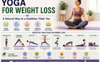 # Yoga for Weight Loss ## Introduction When I first decided to lose weight, my attention was completely focused on intense workouts and strict diet plans. I believed that the harder I exercised, the faster I would achieve my goals. While those methods helped for a short time, I often felt exhausted and found it difficult to stay consistent. Eventually I started looking for a healthier and more sustainable approach. That is when I discovered yoga. At first, I honestly doubted whether yoga could support weight loss. The movements looked slow compared to running or high intensity workouts. After practicing regularly for a few weeks, my opinion completely changed. I realized that yoga is much more than stretching. It improves flexibility, builds strength, reduces stress, and encourages mindful eating. All of these factors play an important role in maintaining a healthy body weight. In this article, I want to share my personal thoughts about yoga for weight loss and explain why it has become one of the most valuable parts of my daily routine. ## Why I Chose Yoga One of the biggest reasons I enjoy yoga is that it does not require expensive equipment or a gym membership. I only need a comfortable space, a yoga mat, and a little time each day. Yoga also feels suitable for people of different fitness levels. Whether someone is a beginner or has years of experience, there are poses that match their ability. Unlike workouts that leave me feeling completely exhausted, yoga helps me feel refreshed while still giving my body a meaningful challenge. ## Can Yoga Help With Weight Loss In my opinion, yoga supports weight loss when combined with healthy eating and an active lifestyle. Yoga burns calories, especially during longer or more active sessions. It also strengthens muscles, improves posture, and increases flexibility. Perhaps the greatest benefit I have experienced is stress reduction. Whenever I feel stressed, I am more likely to eat unhealthy snacks. Regular yoga helps me stay calm and make better food choices. Because of this, yoga supports healthy habits that naturally contribute to weight management. ## Benefits of Yoga Beyond Weight Loss After practicing consistently, I noticed several improvements that had nothing to do with the number on the scale. My flexibility improved significantly. I became more aware of my posture while sitting and walking. I felt less stiffness after spending long hours working on my computer. My sleep quality also improved, allowing me to wake up feeling more refreshed. These benefits motivated me to continue practicing even on busy days. ## Preparing Before Practice Before beginning my yoga session, I choose a quiet place where I can move comfortably. I wear loose clothing that allows easy movement. I also keep a bottle of water nearby, although I usually drink most of my water before and after the session instead of during practice. Taking a few slow breaths before starting helps me relax and focus completely on the workout. ## Mountain Pose Mountain Pose looks simple, but it teaches proper posture and balance. Standing tall with relaxed shoulders helps me become more aware of my body. This pose prepares me for the rest of my yoga practice. ## Downward Facing Dog This is one of my favorite yoga poses. It stretches the back, shoulders, hamstrings, and calves while strengthening the arms. Whenever I hold this position, I feel my entire body becoming more flexible. It also helps improve blood circulation. ## Plank Pose Plank Pose is more challenging than it appears. Holding the position strengthens my core, shoulders, arms, and legs. I started by holding it for twenty seconds before gradually increasing the time. A stronger core supports better balance and overall fitness. ## Warrior One Warrior One builds strength in the legs while improving balance. I enjoy this pose because it makes me feel both stable and confident. It also stretches the hips and strengthens the lower body. ## Warrior Two Warrior Two challenges my endurance while improving flexibility. Holding the pose requires concentration and control. It strengthens the thighs, shoulders, and core at the same time. ## Chair Pose Chair Pose quickly became one of the most challenging exercises in my routine. Although there is no actual chair, holding the sitting position works the legs and glutes intensely. It also strengthens the core while increasing muscular endurance. ## Bridge Pose Bridge Pose strengthens the hips, lower back, and glutes. It also stretches the chest and helps improve posture. Whenever I spend many hours sitting during the day, this pose feels especially beneficial. ## Cobra Pose Cobra Pose gently stretches the front of the body while strengthening the back. I enjoy including it near the end of my routine because it helps release tension after other poses. ## Child's Pose Child's Pose is one of the most relaxing parts of yoga. Although it is considered a resting position, it provides a gentle stretch for the back and hips. I often remain in this pose for several deep breaths before finishing my practice. ## My Daily Yoga Routine My usual yoga session begins with five minutes of gentle stretching. I then move through Mountain Pose, Downward Facing Dog, Plank Pose, Warrior One, Warrior Two, Chair Pose, Bridge Pose, Cobra Pose, and Child's Pose. I hold each position while breathing slowly and focusing on proper technique. The complete routine usually lasts between twenty five and thirty five minutes. I practice at least five days each week. ## Healthy Eating Along With Yoga I have learned that yoga alone cannot produce lasting weight loss without healthy eating habits. I try to include lean protein, vegetables, fruits, whole grains, and healthy fats in my daily meals. Instead of following extreme diets, I focus on balanced nutrition. Yoga has also helped me become more mindful while eating. I pay closer attention to hunger and fullness instead of eating out of boredom. ## Staying Hydrated Drinking enough water is another habit that supports both yoga and overall health. I usually begin my morning with a glass of water and continue drinking throughout the day. Proper hydration helps my body recover after exercise and supports normal body functions. ## Common Mistakes Beginners Should Avoid One mistake I made was trying advanced poses too quickly. I eventually realized that mastering the basics creates a stronger foundation. Another mistake is comparing progress with other people. Every body is different, and flexibility develops at its own pace. Holding my breath during poses was another habit I corrected. Slow, controlled breathing is one of the most important parts of yoga. Skipping rest days can also reduce enjoyment. Listening to my body helps prevent unnecessary discomfort. ## Staying Motivated There are days when I do not feel motivated to exercise. On those days, I remind myself that even a short yoga session is better than doing nothing. Sometimes I practice with relaxing music, which makes the experience even more enjoyable. Keeping a simple journal of my progress also encourages me because I can see improvements in flexibility and balance over time. The focus is not on perfection. The focus is on building a healthy routine that lasts. ## Conclusion In my opinion, yoga is one of the most enjoyable and sustainable ways to support weight loss and improve overall health. While it may not burn as many calories as some high intensity workouts, it offers many other benefits that contribute to a healthier lifestyle. Regular yoga strengthens muscles, improves flexibility, reduces stress, supports mindful eating, and encourages consistency. Combined with balanced nutrition, proper hydration, and regular physical activity, yoga becomes a valuable tool for reaching long term health goals. The most important lesson I have learned is that successful weight loss is not about choosing the hardest workout. It is about finding an activity that I genuinely enjoy and can continue for years. For me, yoga has become that activity, and it continues to improve both my physical health and my overall well being every single day.